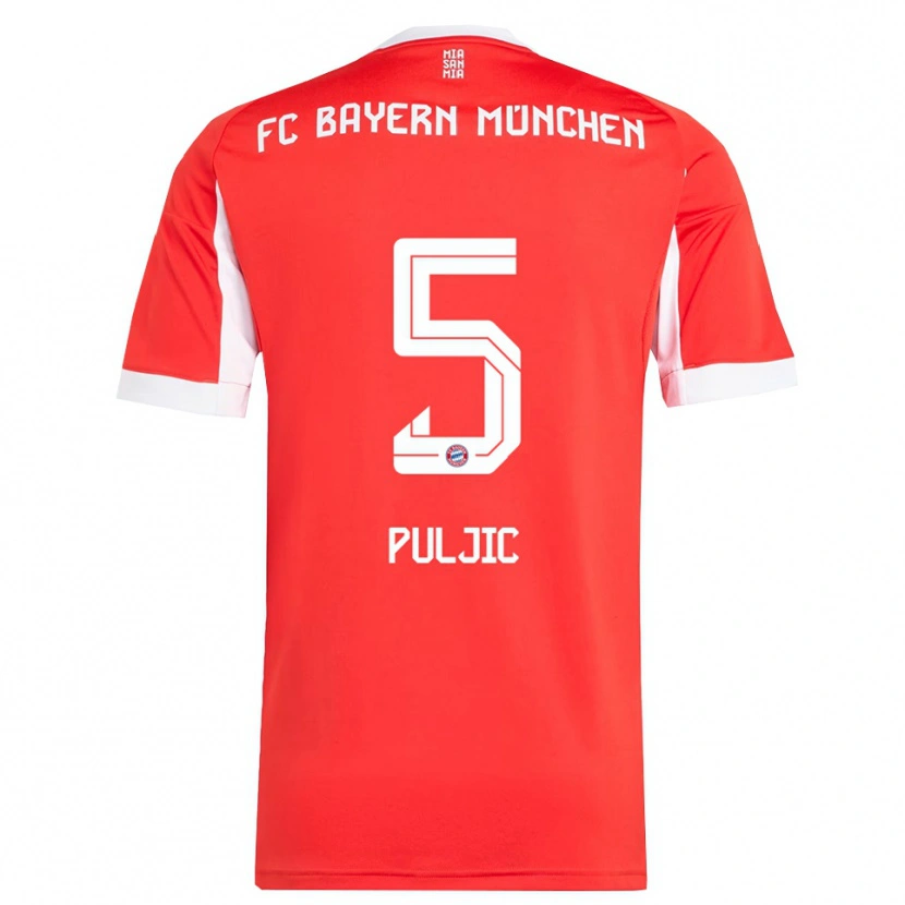 Danxen Herren Ljubo Puljic #5 Rot Weiß Heimtrikot Trikot 2025/26 T-Shirt Österreich