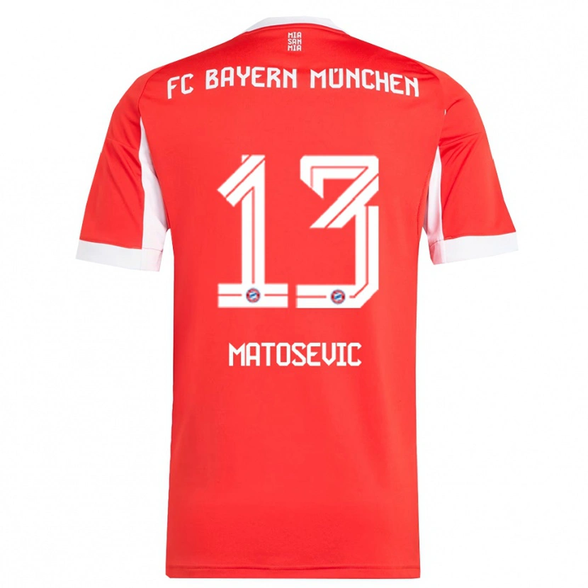 Danxen Herren Michael Matosevic #13 Rot Weiß Heimtrikot Trikot 2025/26 T-Shirt Österreich