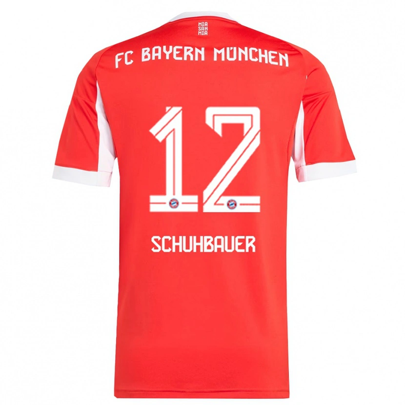 Danxen Herren Maximilian Schuhbauer #12 Rot Weiß Heimtrikot Trikot 2025/26 T-Shirt Österreich