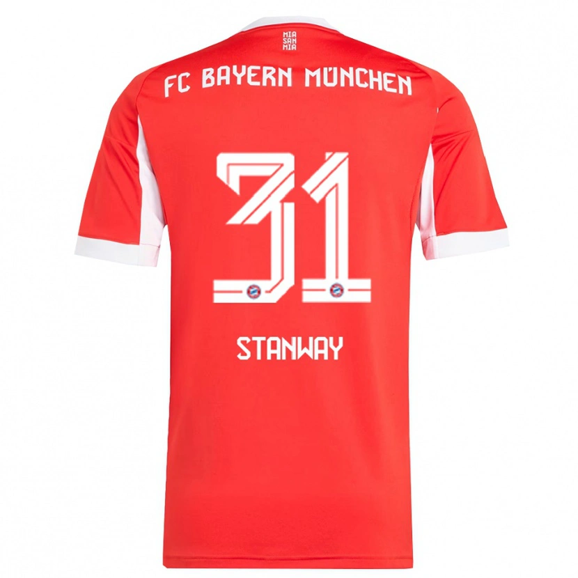 Danxen Herren Georgia Stanway #31 Rot Weiß Heimtrikot Trikot 2025/26 T-Shirt Österreich