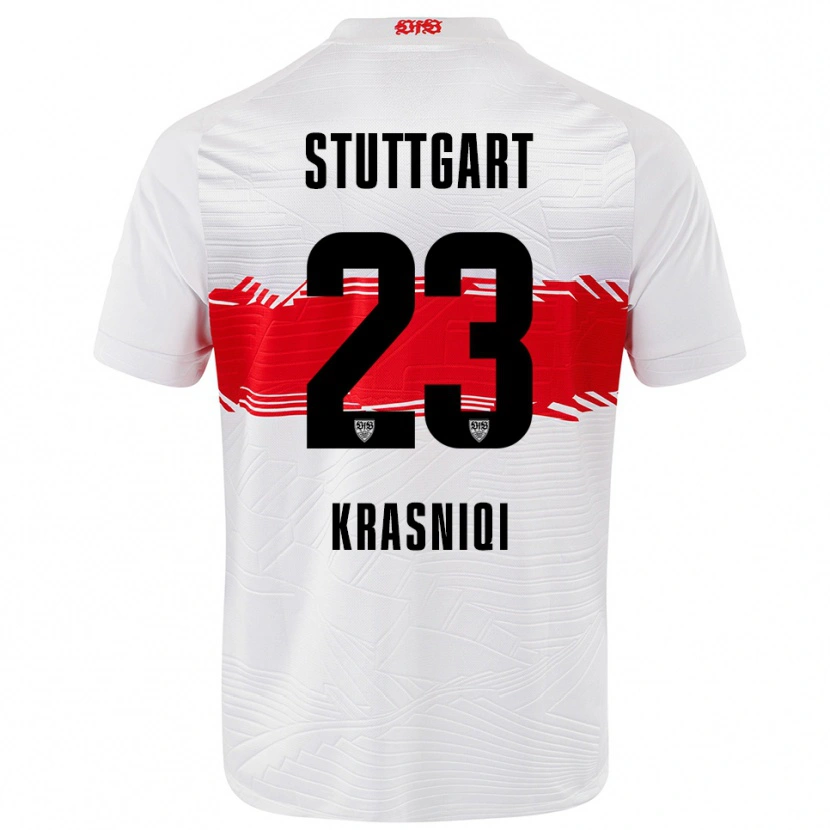 Danxen Herren Elton Krasniqi #23 Weiß Rot Heimtrikot Trikot 2025/26 T-Shirt Österreich