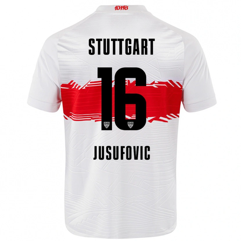 Danxen Herren Farah Jusufović #16 Weiß Rot Heimtrikot Trikot 2025/26 T-Shirt Österreich