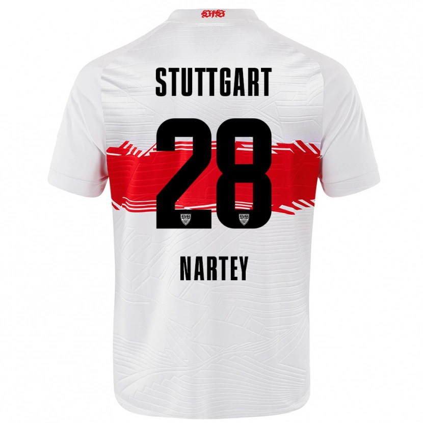 Danxen Herren Nikolas Nartey #28 Weiß Rot Heimtrikot Trikot 2025/26 T-Shirt Österreich