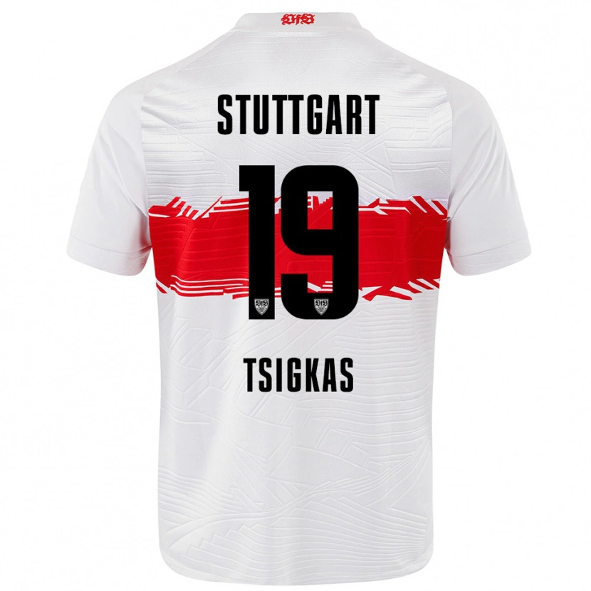 Danxen Herren Mattheos Tsigkas #19 Weiß Rot Heimtrikot Trikot 2025/26 T-Shirt Österreich