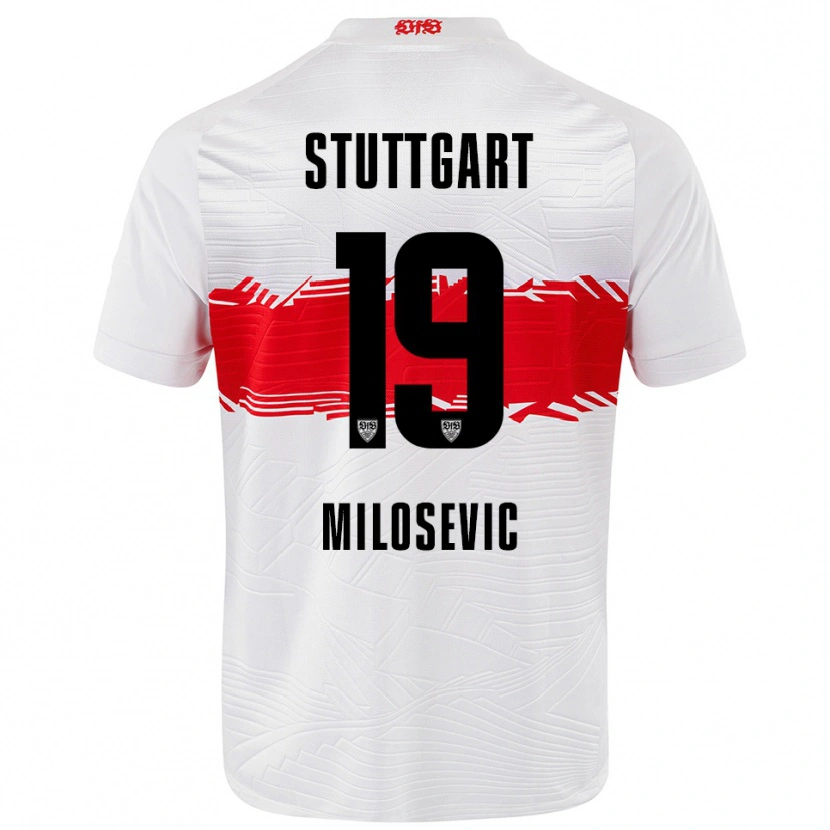 Danxen Herren Jovan Milosevic #19 Weiß Rot Heimtrikot Trikot 2025/26 T-Shirt Österreich