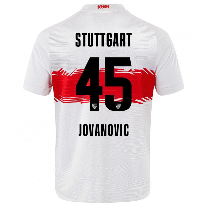 Danxen Herren Lazar Jovanovic #45 Weiß Rot Heimtrikot Trikot 2025/26 T-Shirt Österreich