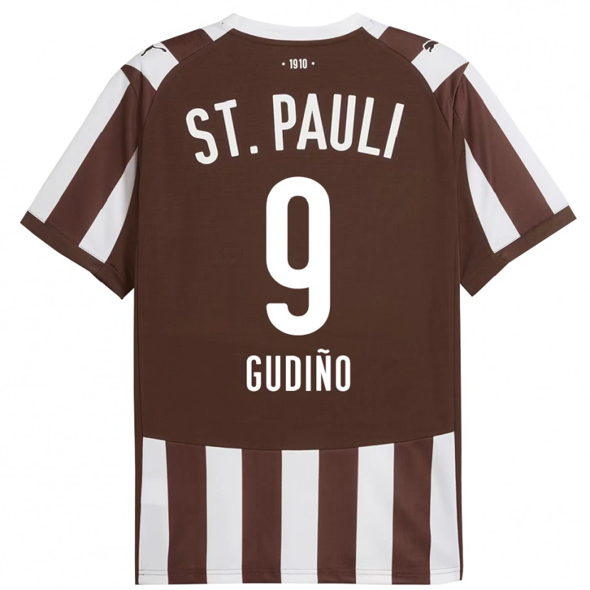 Danxen Herren Alberto Gudiño #9 Kaffee Weiß Heimtrikot Trikot 2025/26 T-Shirt Österreich