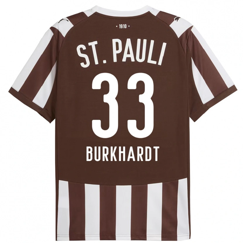 Danxen Herren Jannik Burkhardt #33 Kaffee Weiß Heimtrikot Trikot 2025/26 T-Shirt Österreich