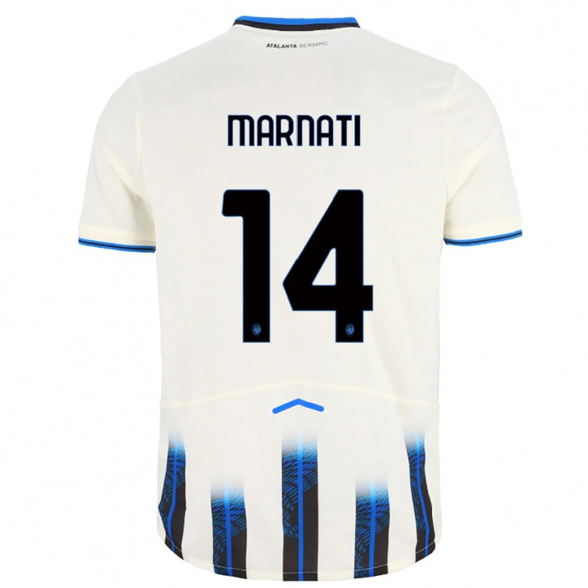 Danxen Herren Sebastiano Marnati #14 Weiß Blau Auswärtstrikot Trikot 2025/26 T-Shirt Österreich