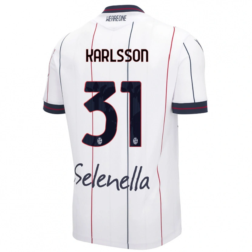 Danxen Herren Kazper Karlsson #31 Weiß Königsblau Auswärtstrikot Trikot 2025/26 T-Shirt Österreich