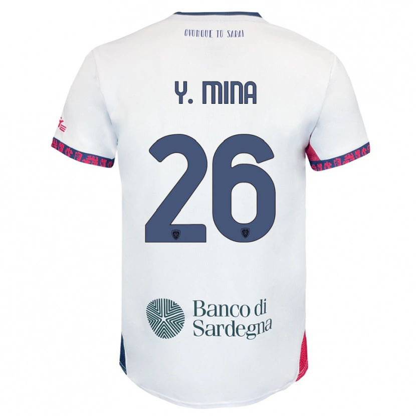 Danxen Herren Yerry Mina #26 Weiß Marineblau Rot Auswärtstrikot Trikot 2025/26 T-Shirt Österreich