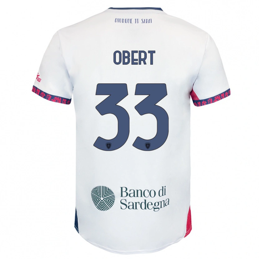 Danxen Herren Adam Obert #33 Weiß Marineblau Rot Auswärtstrikot Trikot 2025/26 T-Shirt Österreich