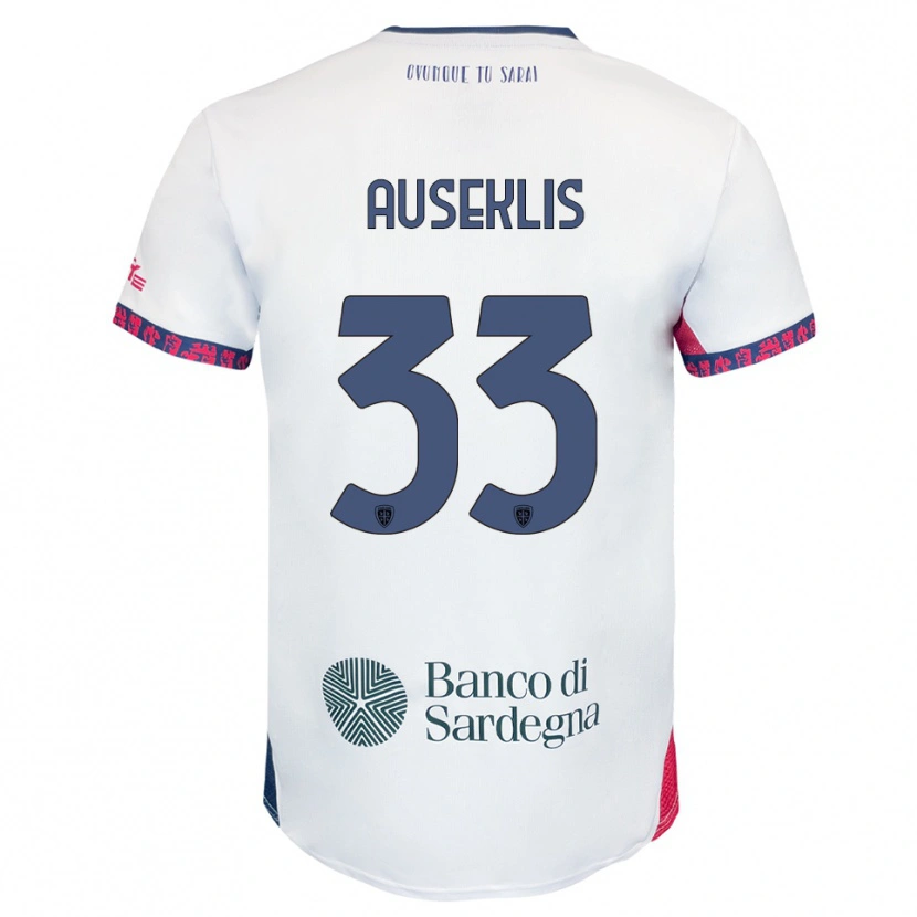 Danxen Herren Henrijs Auseklis #33 Weiß Marineblau Rot Auswärtstrikot Trikot 2025/26 T-Shirt Österreich