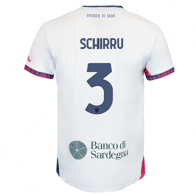 Danxen Herren Andrea Schirru #3 Weiß Marineblau Rot Auswärtstrikot Trikot 2025/26 T-Shirt Österreich