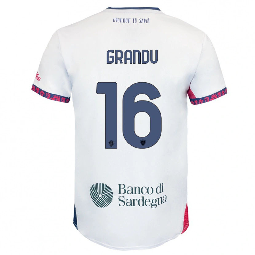 Danxen Herren Nicola Grandu #16 Weiß Marineblau Rot Auswärtstrikot Trikot 2025/26 T-Shirt Österreich
