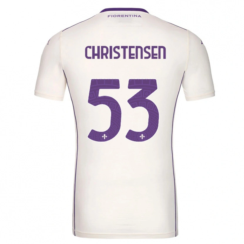 Danxen Herren Oliver Christensen #53 Weiß Lila Rot Auswärtstrikot Trikot 2025/26 T-Shirt Österreich
