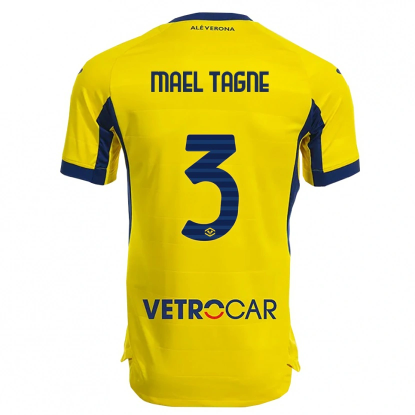 Danxen Herren Noe Mael Tagne #3 Gelb Marineblau Auswärtstrikot Trikot 2025/26 T-Shirt Österreich