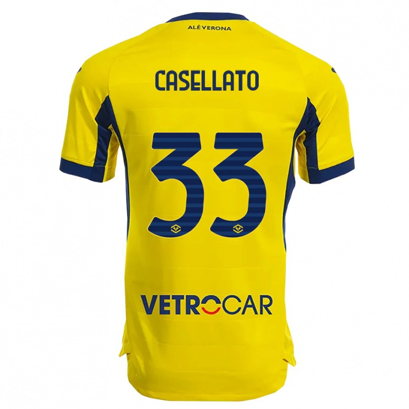 Danxen Herren Elisa Casellato #33 Gelb Marineblau Auswärtstrikot Trikot 2025/26 T-Shirt Österreich