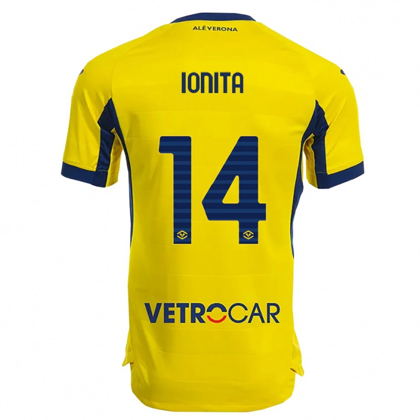 Danxen Herren Alexandru Ioniță #14 Gelb Marineblau Auswärtstrikot Trikot 2025/26 T-Shirt Österreich