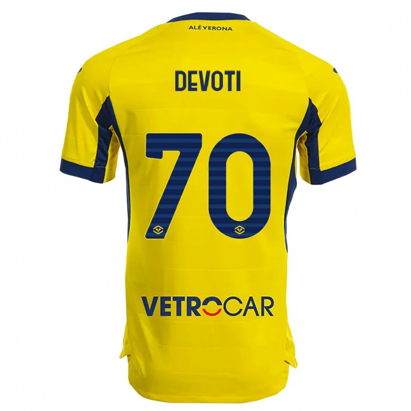 Danxen Herren Andrea Devoti #70 Gelb Marineblau Auswärtstrikot Trikot 2025/26 T-Shirt Österreich
