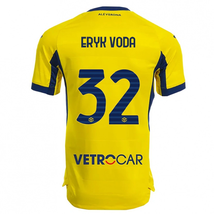 Danxen Herren Eryk Vodă #32 Gelb Marineblau Auswärtstrikot Trikot 2025/26 T-Shirt Österreich