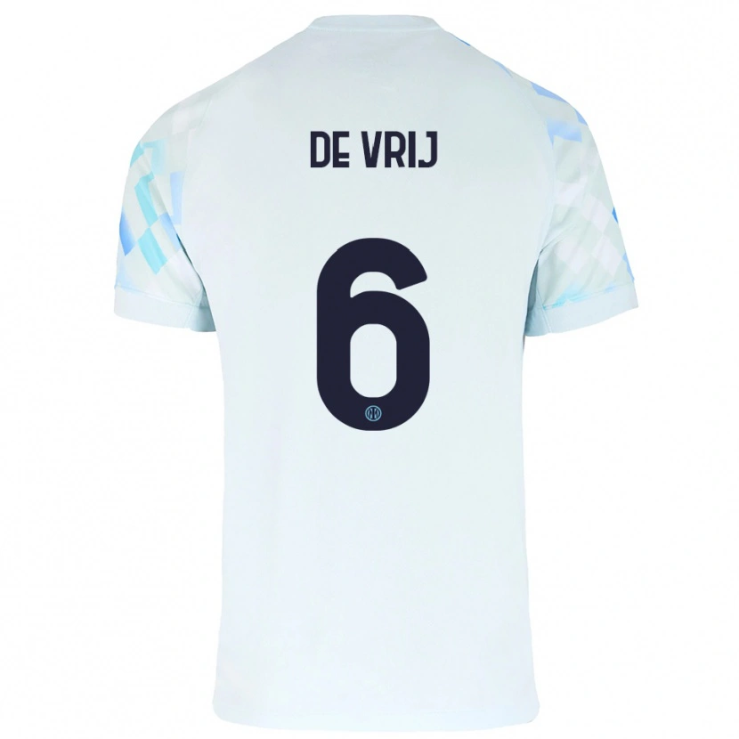 Danxen Herren Stefan De Vrij #6 Weiß Blau Auswärtstrikot Trikot 2025/26 T-Shirt Österreich