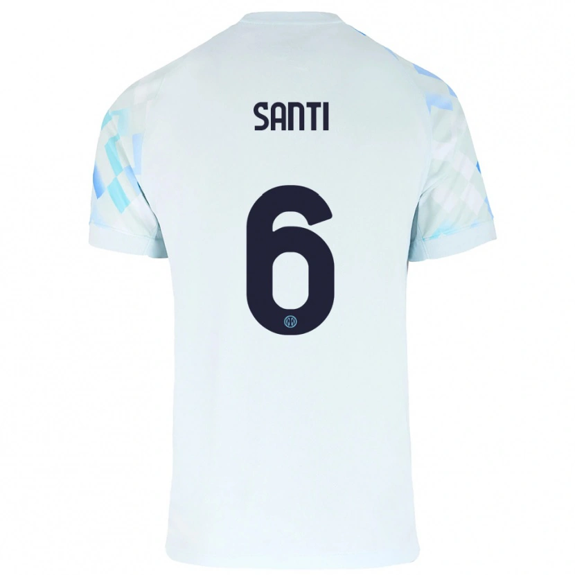 Danxen Herren Irene Santi #6 Weiß Blau Auswärtstrikot Trikot 2025/26 T-Shirt Österreich