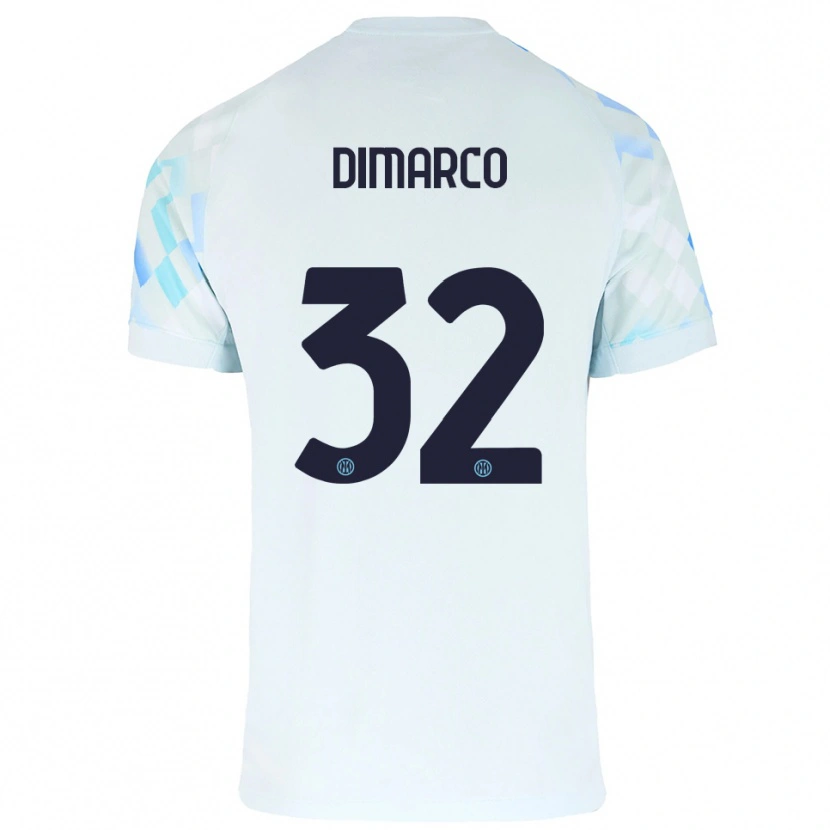 Danxen Herren Federico Dimarco #32 Weiß Blau Auswärtstrikot Trikot 2025/26 T-Shirt Österreich