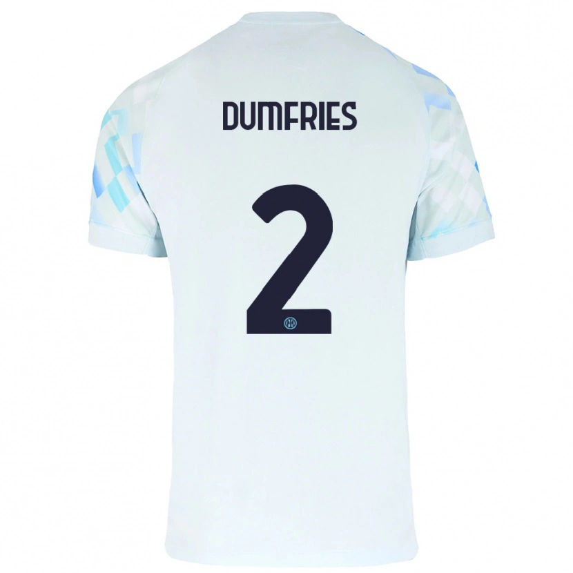 Danxen Herren Denzel Dumfries #2 Weiß Blau Auswärtstrikot Trikot 2025/26 T-Shirt Österreich