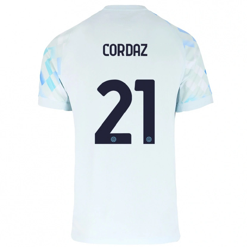 Danxen Herren Alex Cordaz #21 Weiß Blau Auswärtstrikot Trikot 2025/26 T-Shirt Österreich