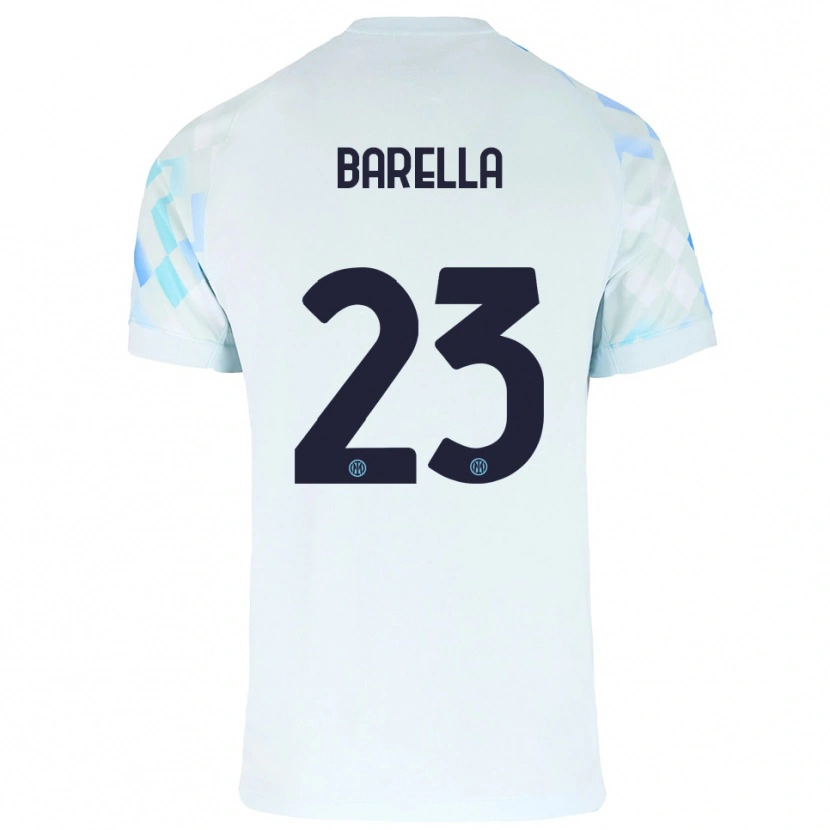 Danxen Herren Nicolò Barella #23 Weiß Blau Auswärtstrikot Trikot 2025/26 T-Shirt Österreich
