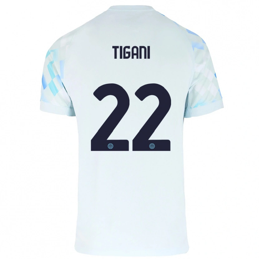 Danxen Herren Edoardo Tigani #22 Weiß Blau Auswärtstrikot Trikot 2025/26 T-Shirt Österreich