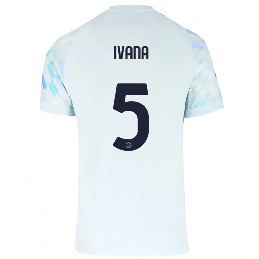 Danxen Herren Ivana Andrés Sanz #5 Weiß Blau Auswärtstrikot Trikot 2025/26 T-Shirt Österreich
