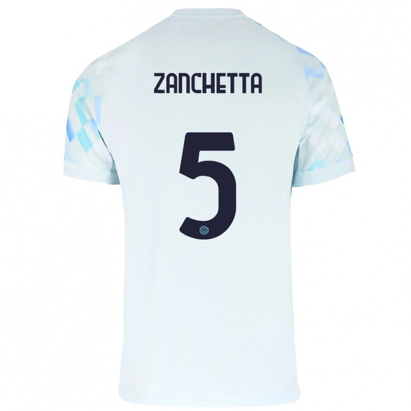 Danxen Herren Mattia Zanchetta #5 Weiß Blau Auswärtstrikot Trikot 2025/26 T-Shirt Österreich