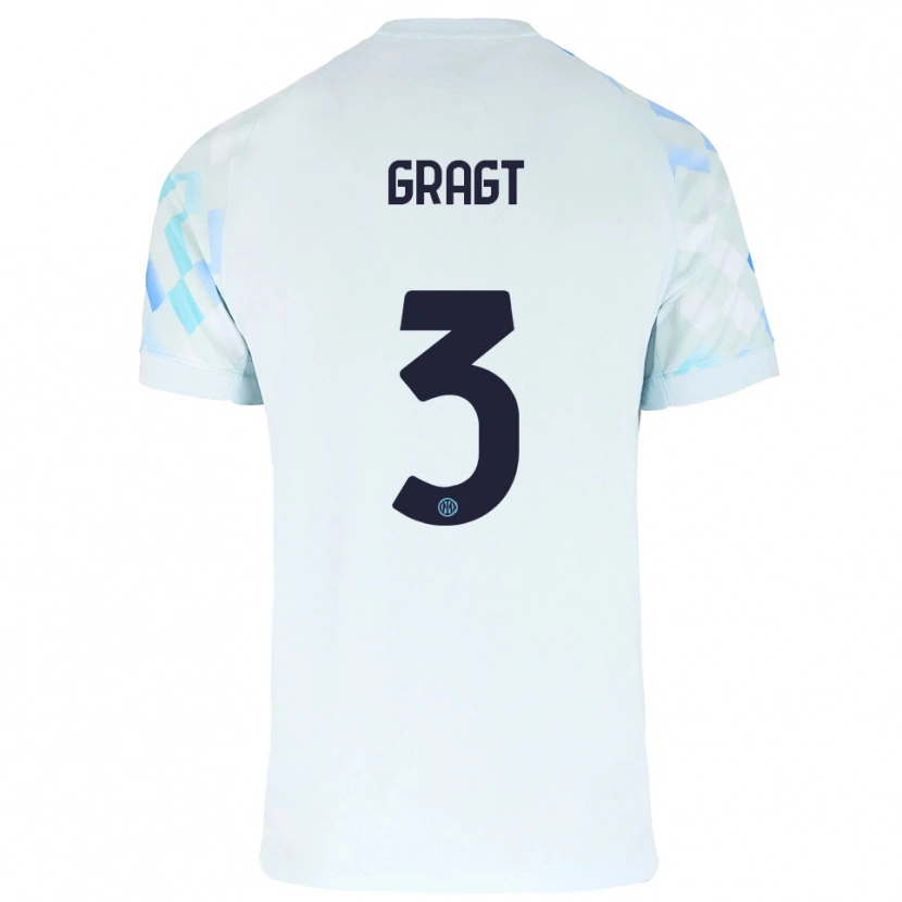 Danxen Herren Stefanie Van Der Gragt #3 Weiß Blau Auswärtstrikot Trikot 2025/26 T-Shirt Österreich