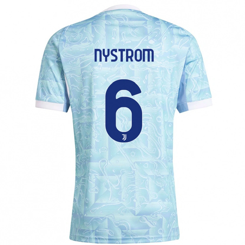 Danxen Herren Paulina Nyström #6 Himmelblau Gelb Auswärtstrikot Trikot 2025/26 T-Shirt Österreich
