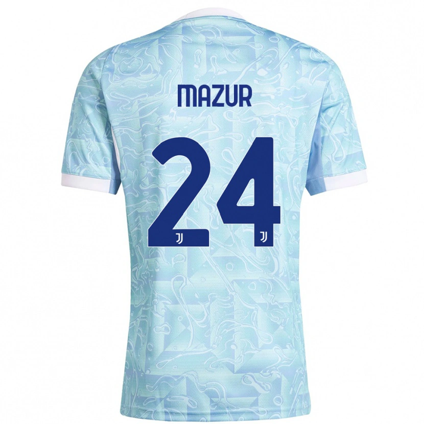Danxen Herren Patryk Mazur #24 Himmelblau Gelb Auswärtstrikot Trikot 2025/26 T-Shirt Österreich