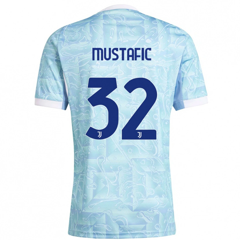 Danxen Herren Emma Mustafic #32 Himmelblau Gelb Auswärtstrikot Trikot 2025/26 T-Shirt Österreich