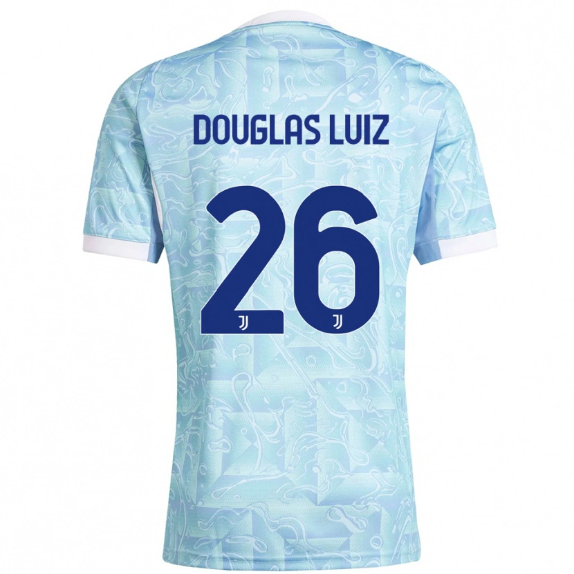 Danxen Herren Douglas Luiz #26 Himmelblau Gelb Auswärtstrikot Trikot 2025/26 T-Shirt Österreich