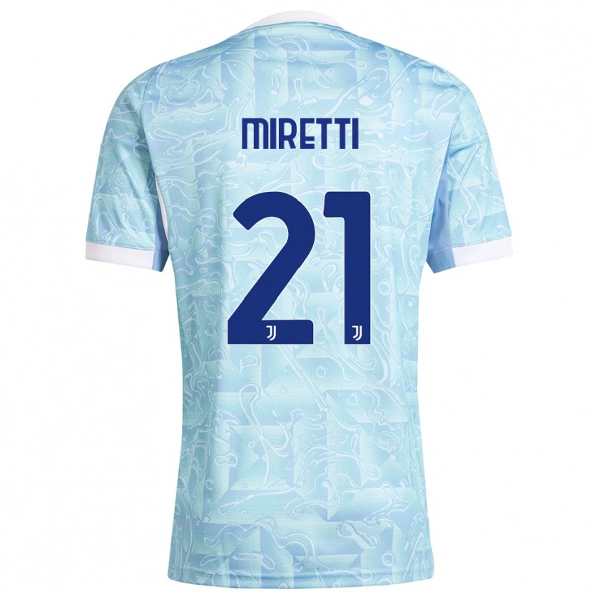 Danxen Herren Fabio Miretti #21 Himmelblau Gelb Auswärtstrikot Trikot 2025/26 T-Shirt Österreich