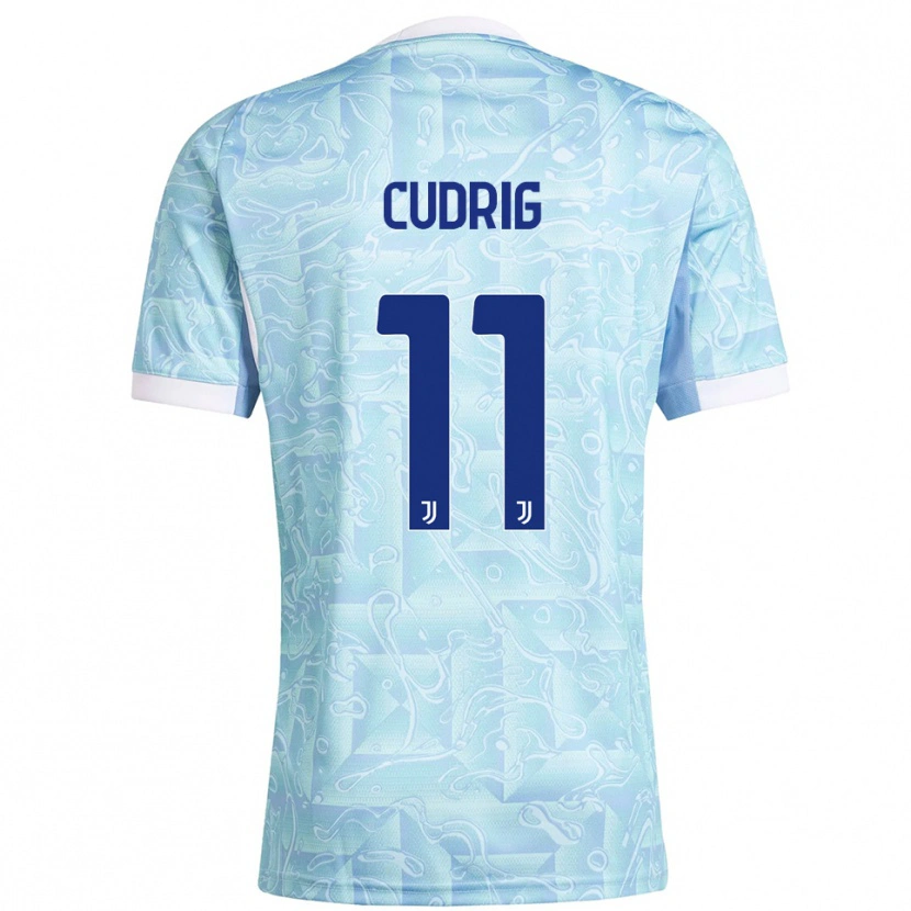 Danxen Herren Nicolò Cudrig #11 Himmelblau Gelb Auswärtstrikot Trikot 2025/26 T-Shirt Österreich