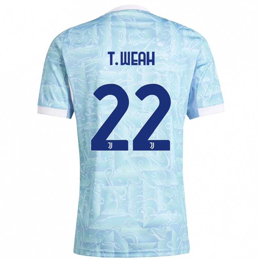 Danxen Herren Timothy Weah #22 Himmelblau Gelb Auswärtstrikot Trikot 2025/26 T-Shirt Österreich