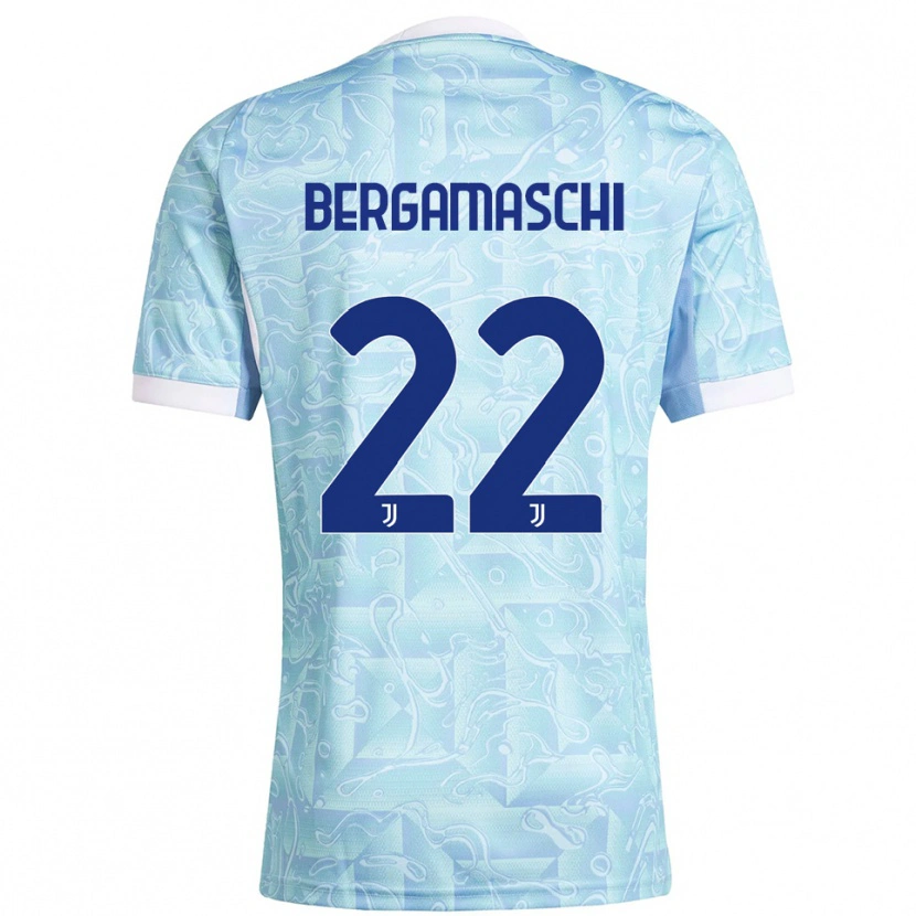 Danxen Herren Valentina Bergamaschi #22 Himmelblau Gelb Auswärtstrikot Trikot 2025/26 T-Shirt Österreich