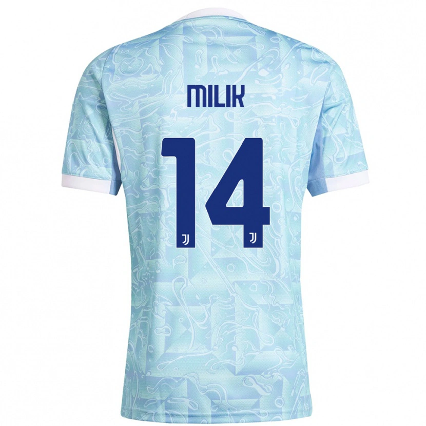 Danxen Herren Arkadiusz Milik #14 Himmelblau Gelb Auswärtstrikot Trikot 2025/26 T-Shirt Österreich