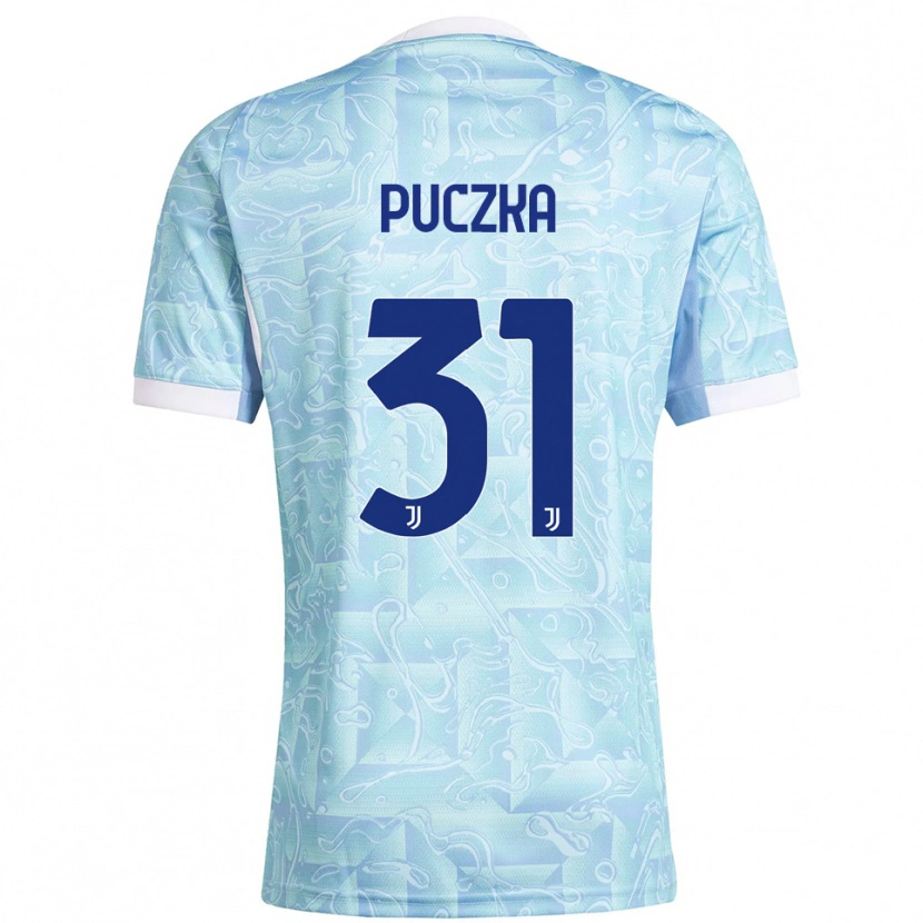 Danxen Herren David Puczka #31 Himmelblau Gelb Auswärtstrikot Trikot 2025/26 T-Shirt Österreich
