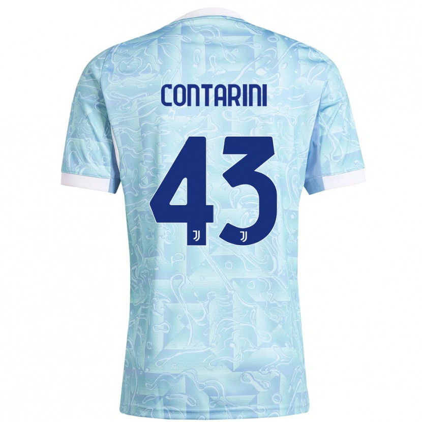Danxen Herren Jacopo Contarini #43 Himmelblau Gelb Auswärtstrikot Trikot 2025/26 T-Shirt Österreich