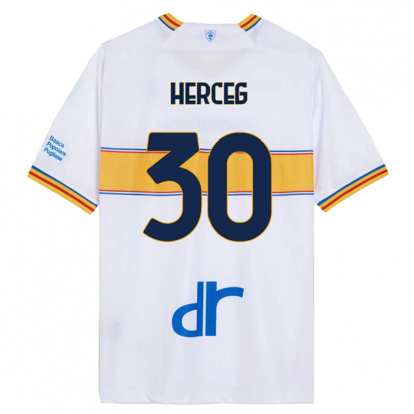 Danxen Herren Lovro Herceg #30 Weiß Gelb Auswärtstrikot Trikot 2025/26 T-Shirt Österreich