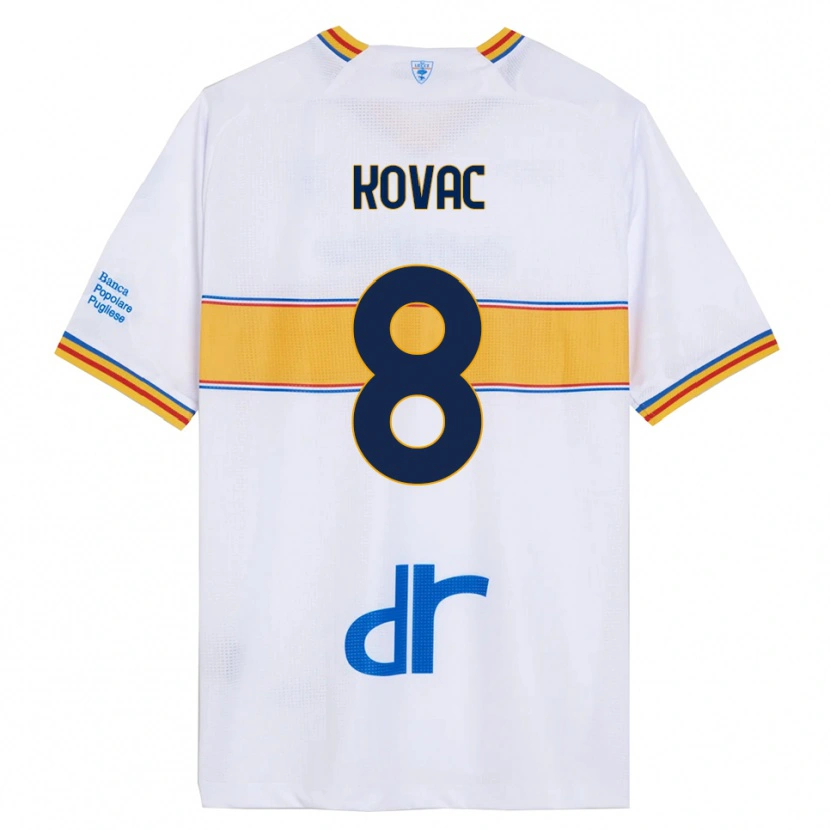 Danxen Herren Niko Kovač #8 Weiß Gelb Auswärtstrikot Trikot 2025/26 T-Shirt Österreich