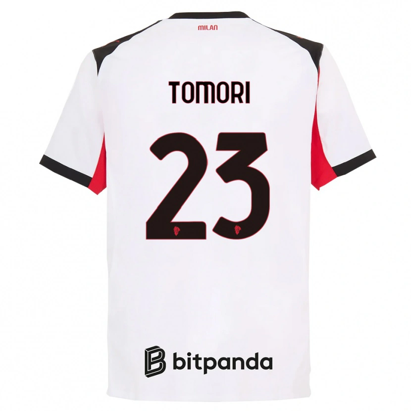 Danxen Herren Fikayo Tomori #23 Weiß Schwarz Auswärtstrikot Trikot 2025/26 T-Shirt Österreich