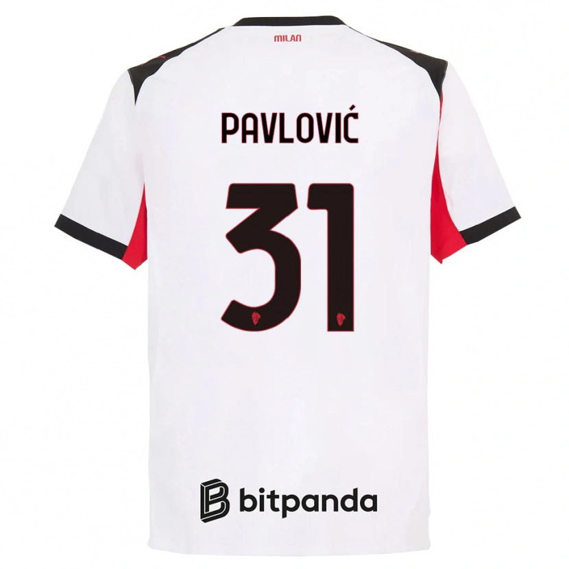 Danxen Herren Strahinja Pavlović #31 Weiß Schwarz Auswärtstrikot Trikot 2025/26 T-Shirt Österreich